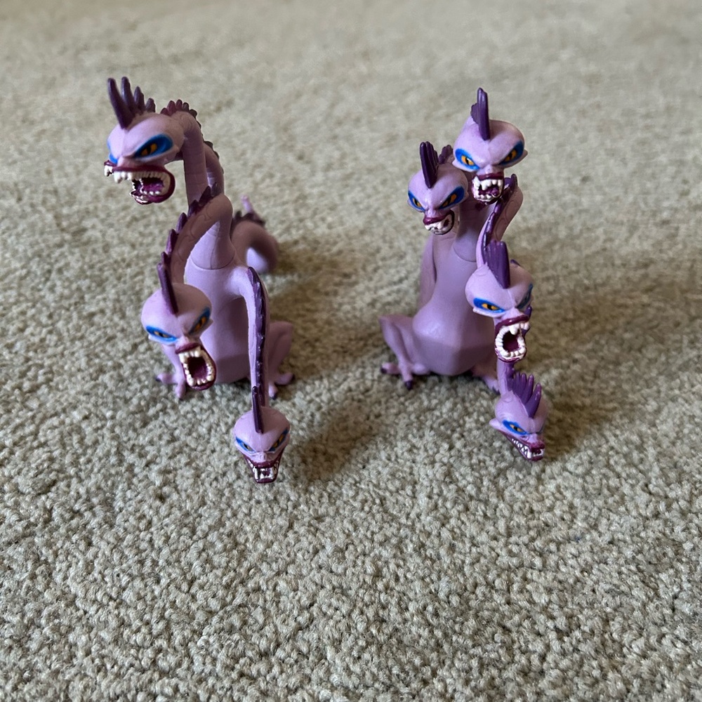 Two Mattel Disney Hercules 1997 Hydra 4-Headed Monster Action Figure